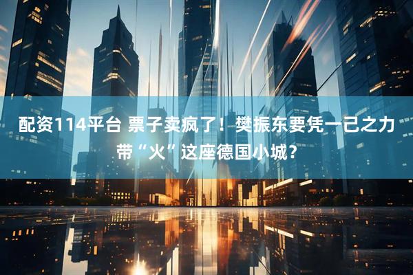 配资114平台 票子卖疯了！樊振东要凭一己之力带“火”这座德国小城？